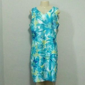 Tropical Print Expressions Sheath Dress - size 16